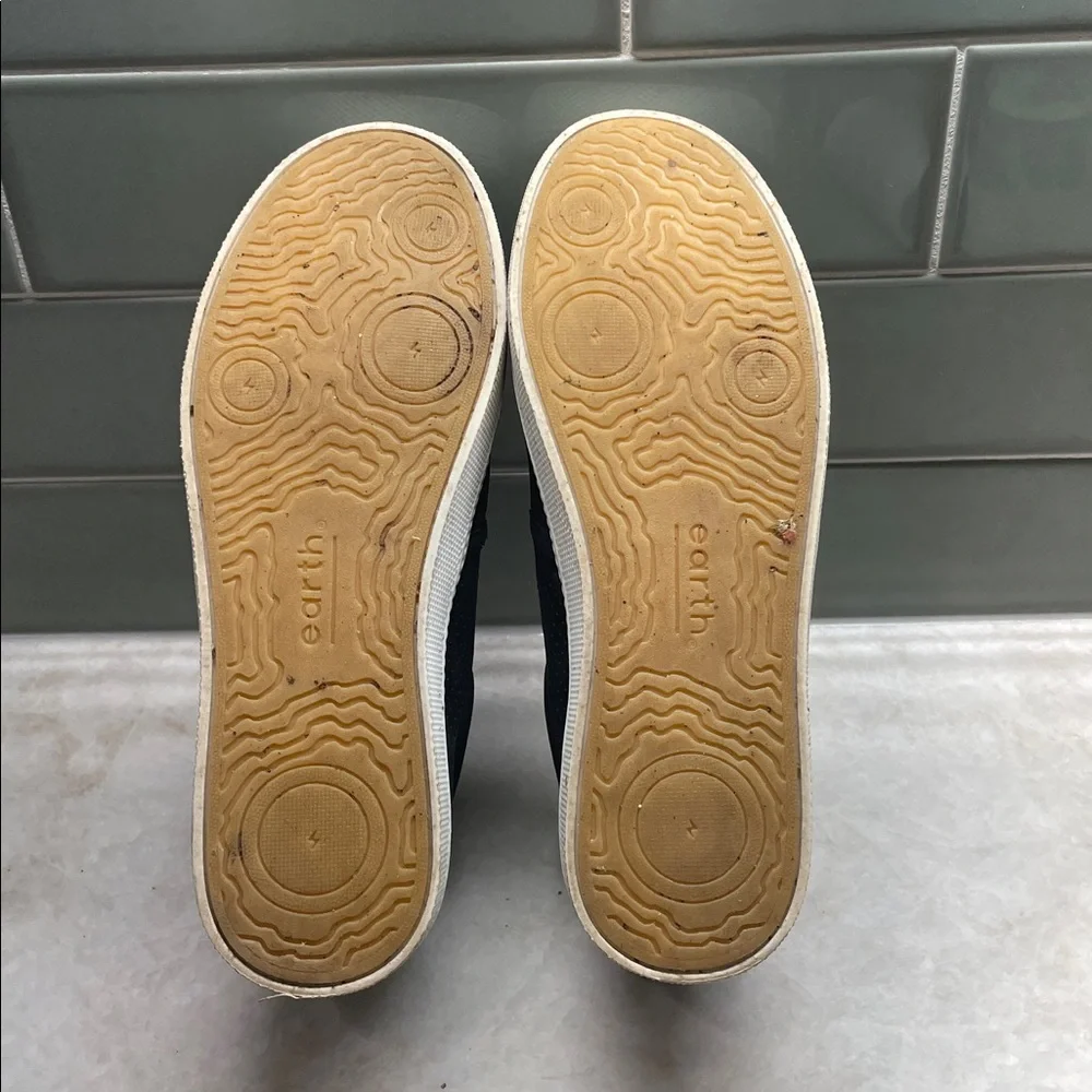Earth Midnight Black Suede Perforated Slip-Ons. Size 7. - Picture 6 of 6